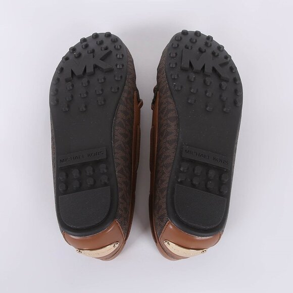 Michael Kors Daisy MK Signature Bow Moccasins Brown NEW with - Picture 9 of 9